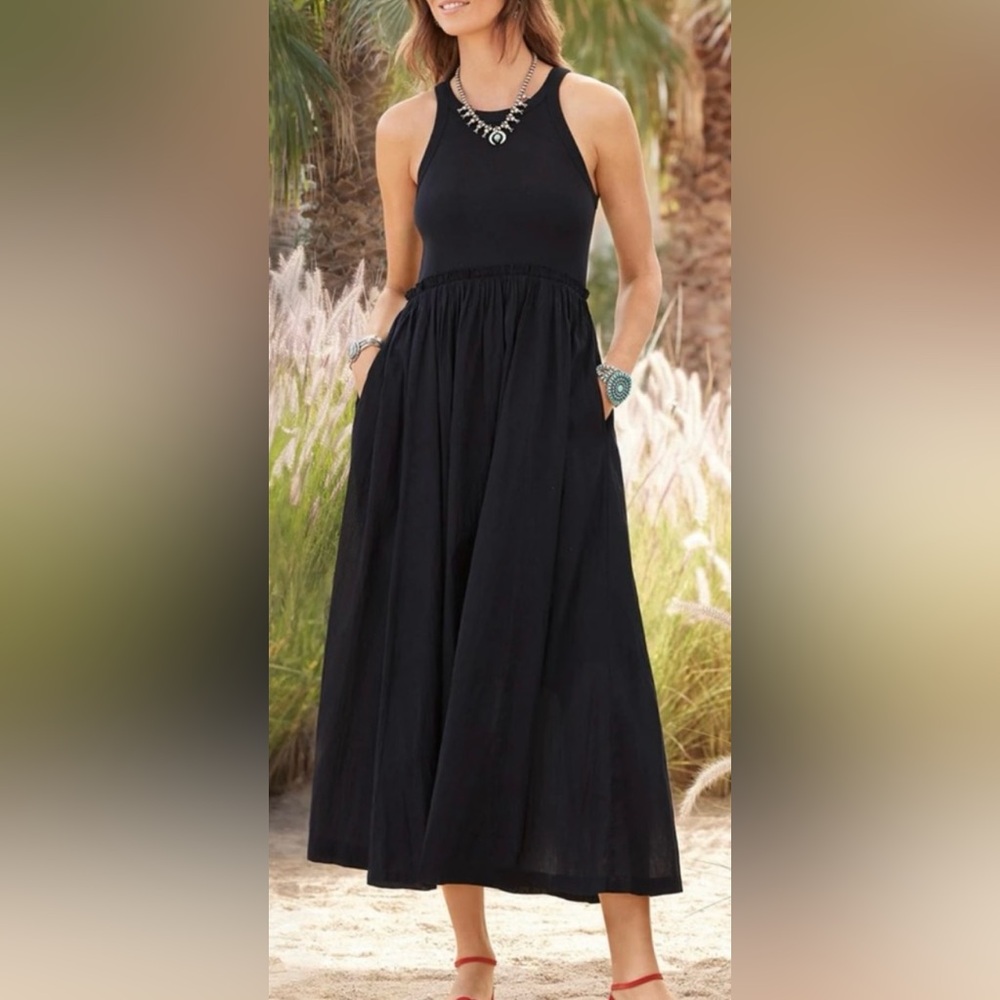 Sundance Idalia Black Cotton Dress